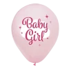 Baby Girl Balloner (8 stk – 30 cm) – Lyserød Pynt til Barnedåb & Baby Shower