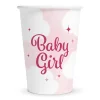 Baby Girl Papkopper (8 stk – 210 ml) – Lyserøde Kopper til Barnedåb & Baby Shower