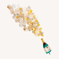 Ballonbue med champagneflaske og 81 balloner