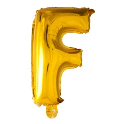 Bogstav Ballon “F” Guld 41 cm.