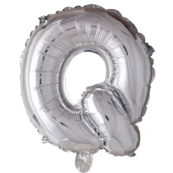 Bogstav Ballon “Q” Sølv 41 cm.