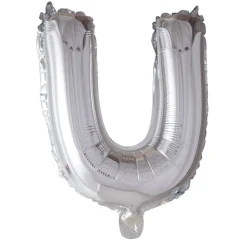 Bogstav Ballon “U” Sølv 41 cm.