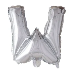 Bogstav Ballon “W” Sølv 41 cm.