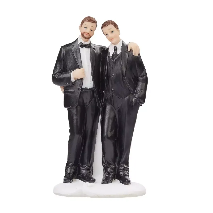 Bryllupsfigur / Topfigur Brudepar Mænd 11,5 cm