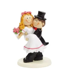 Bryllupsfigur / Topfigur Løftende Brudepar 9 cm