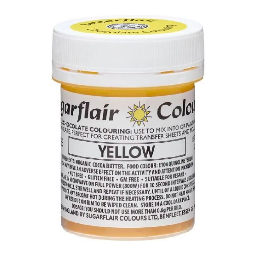 Chokoladefarve Gul 35g – Sugarflair