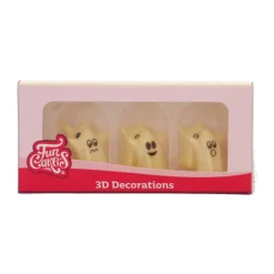 Chokoladepynt 3D spøgelser 6 stk. – FunCakes