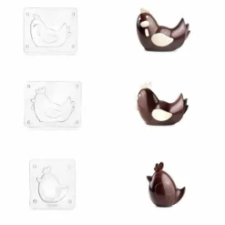 3D Chokoladeforme Kyllinger fra Ibili – Sæt med 3 størrelser (Klik-sammen)