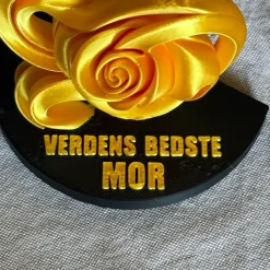 3D-printet Hjerte-Rose Figur – Verdens Bedste Mor