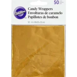 Guld Karamelpapir – 50 stk. á 10×10 cm