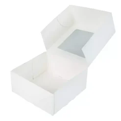 Kageboks / Kageæske Hvid med vindue 19 x 19 x 9 cm