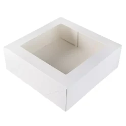 Kageboks / Kageæske Hvid med vindue 26 x 26 x 9 cm
