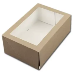 Kageæske Kraft med vindue – 21 x 14 x 9 cm