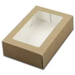 Kageæske Kraft med vindue – 19 x 12,5 x 5 cm