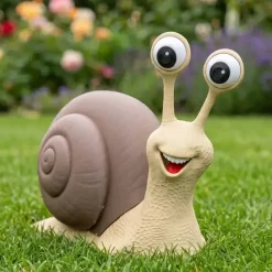 Kæmpe Havesnegl – 3D-printet Havefigur (35 cm) – Valgfri farve på skallen