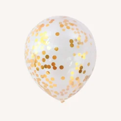 Konfetti Balloner Guld 5 stk. – Ø30 cm.