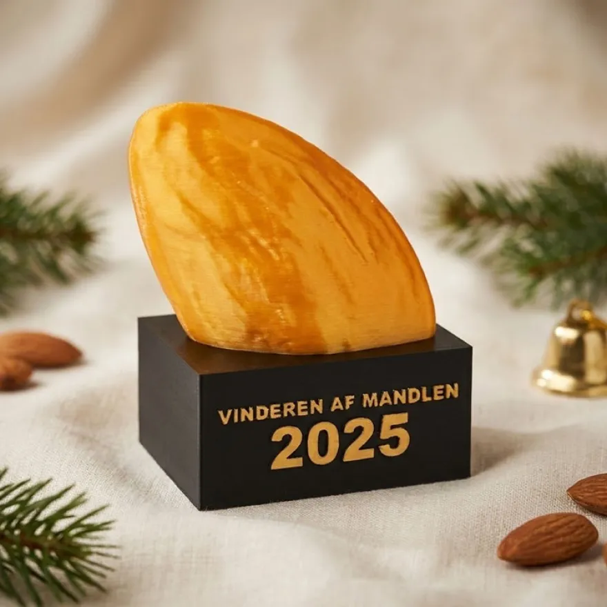 Mandelgave Trofæ / Pokal 2025 – “Vinderen af Mandlen” – 3D-Printet
