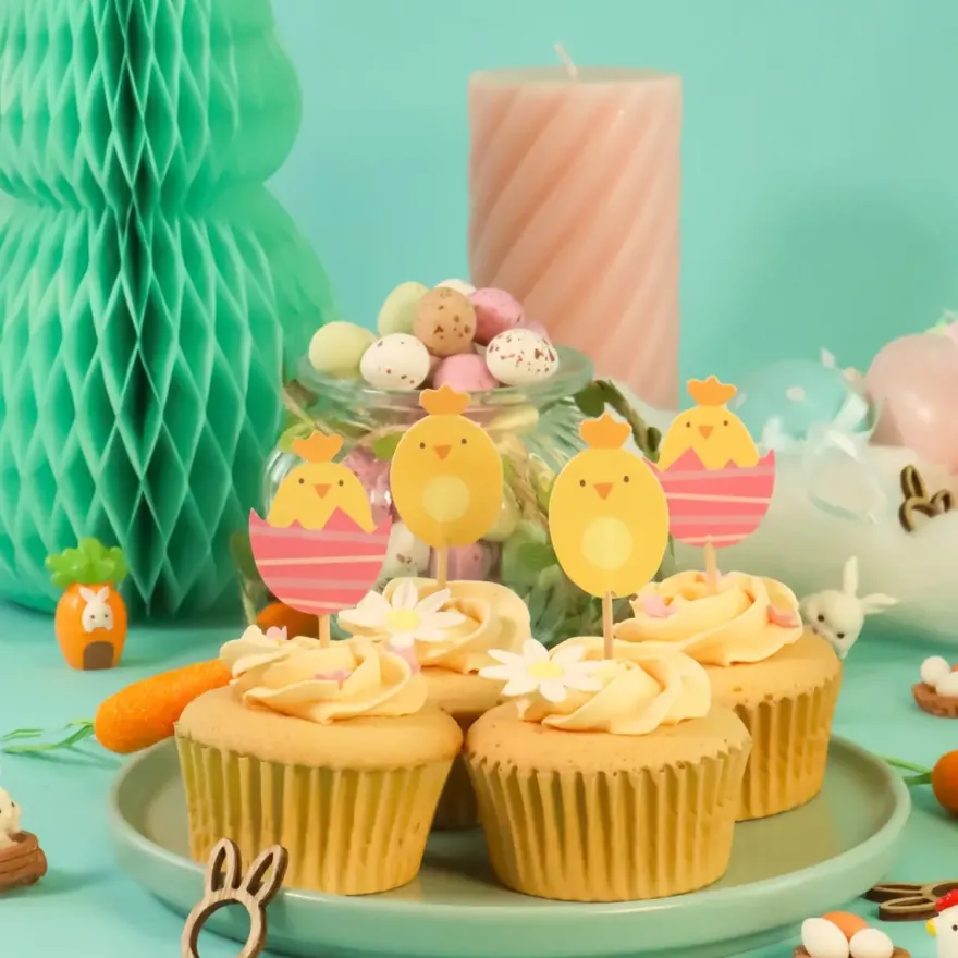 Påske Cupcake Toppers Kyllinger – PME – 24 stk.