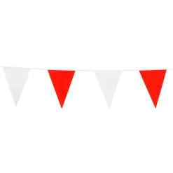 Rød / Hvid Vimpel Flagguirlande 10 m