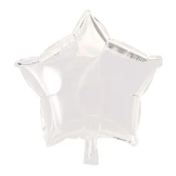 Stjerne Folieballon Hvid 46 cm.