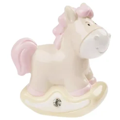 Topfigur barnedåb Gyngehest Pink 4,5 cm