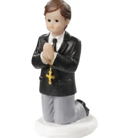 Topfigur til konfirmation – Dreng med kors – 7 cm